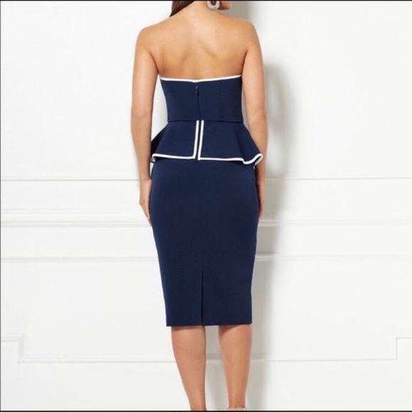 NEW New York and Company x Eva Mendes ‘Angie’ Peplum Sheath Dress white 2 - Picture 7 of 17